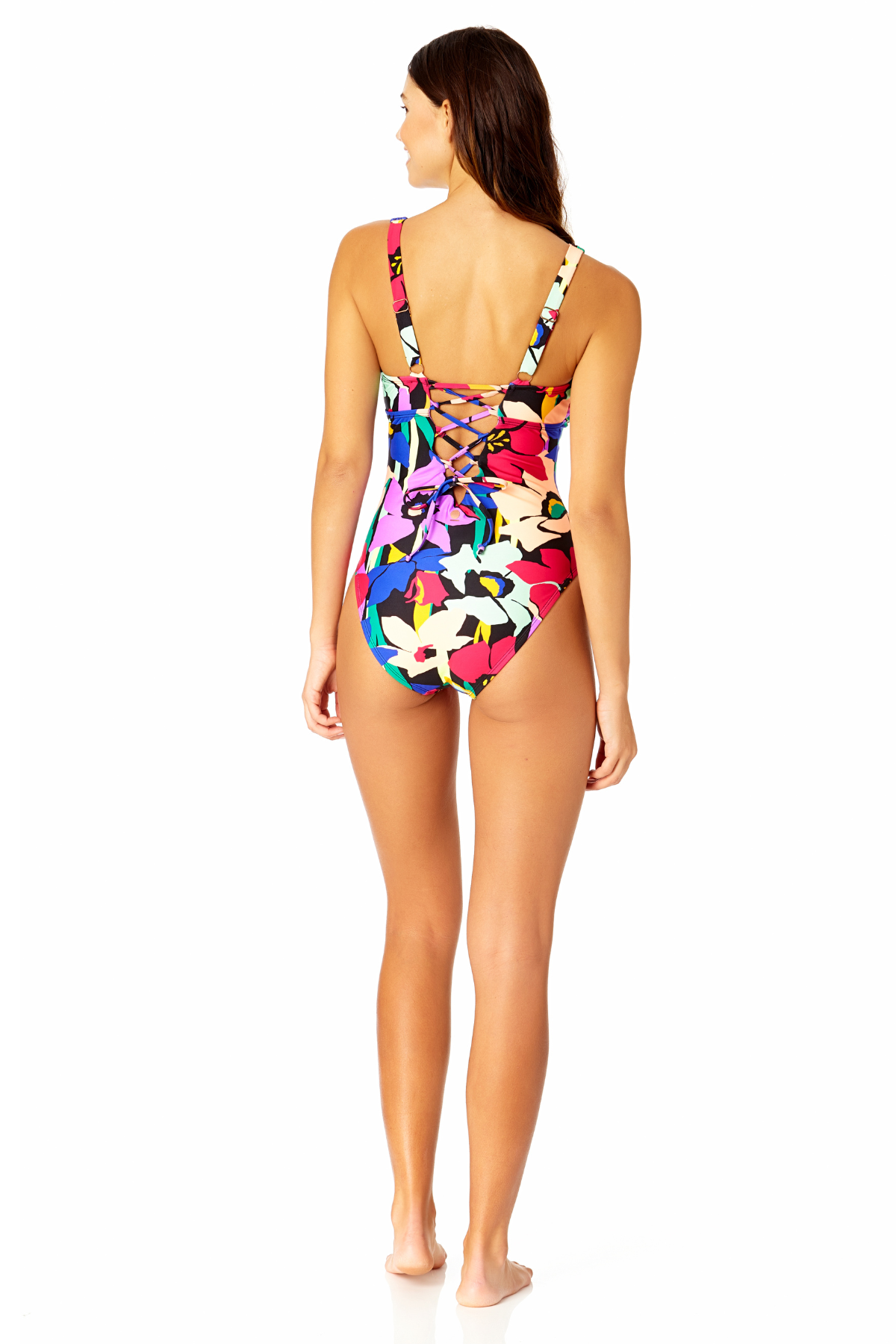 Women's Barbados Bloom Lace Up Tummy Control One Piece Swimsuit
