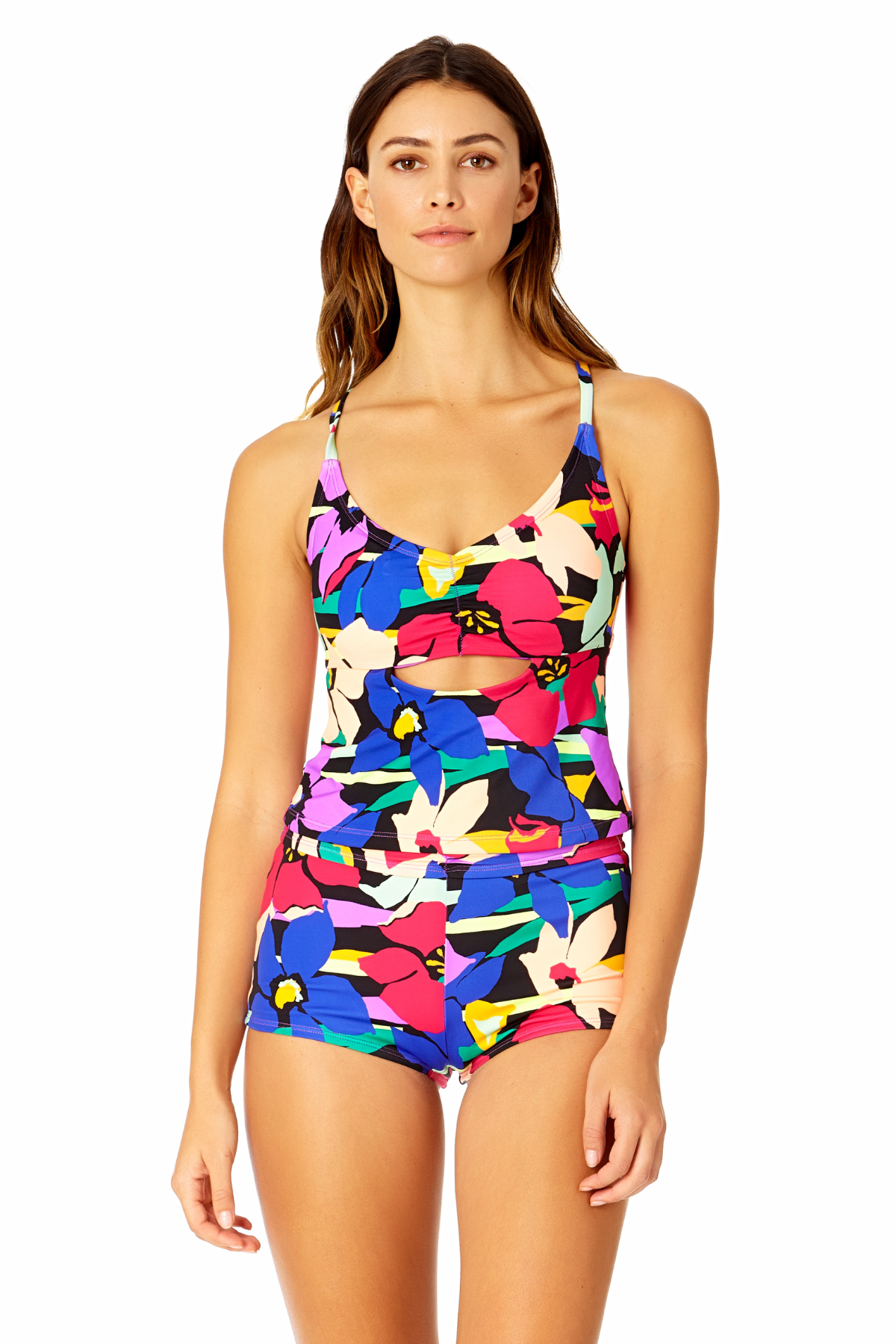 Women's Barbados Bloom Cutout Twist Tankini Swim Top