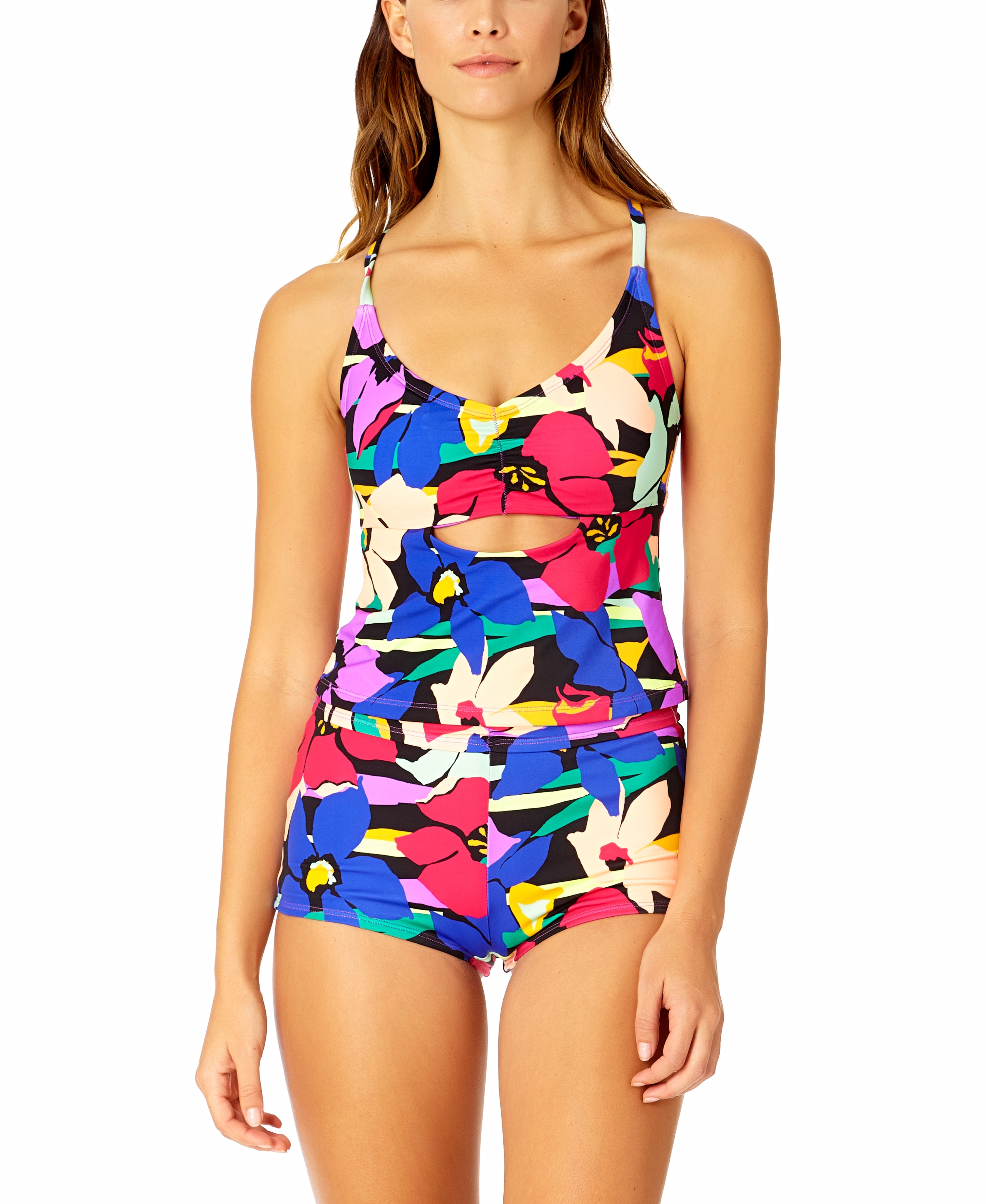 Women's Barbados Bloom Cutout Twist Tankini Swim Top