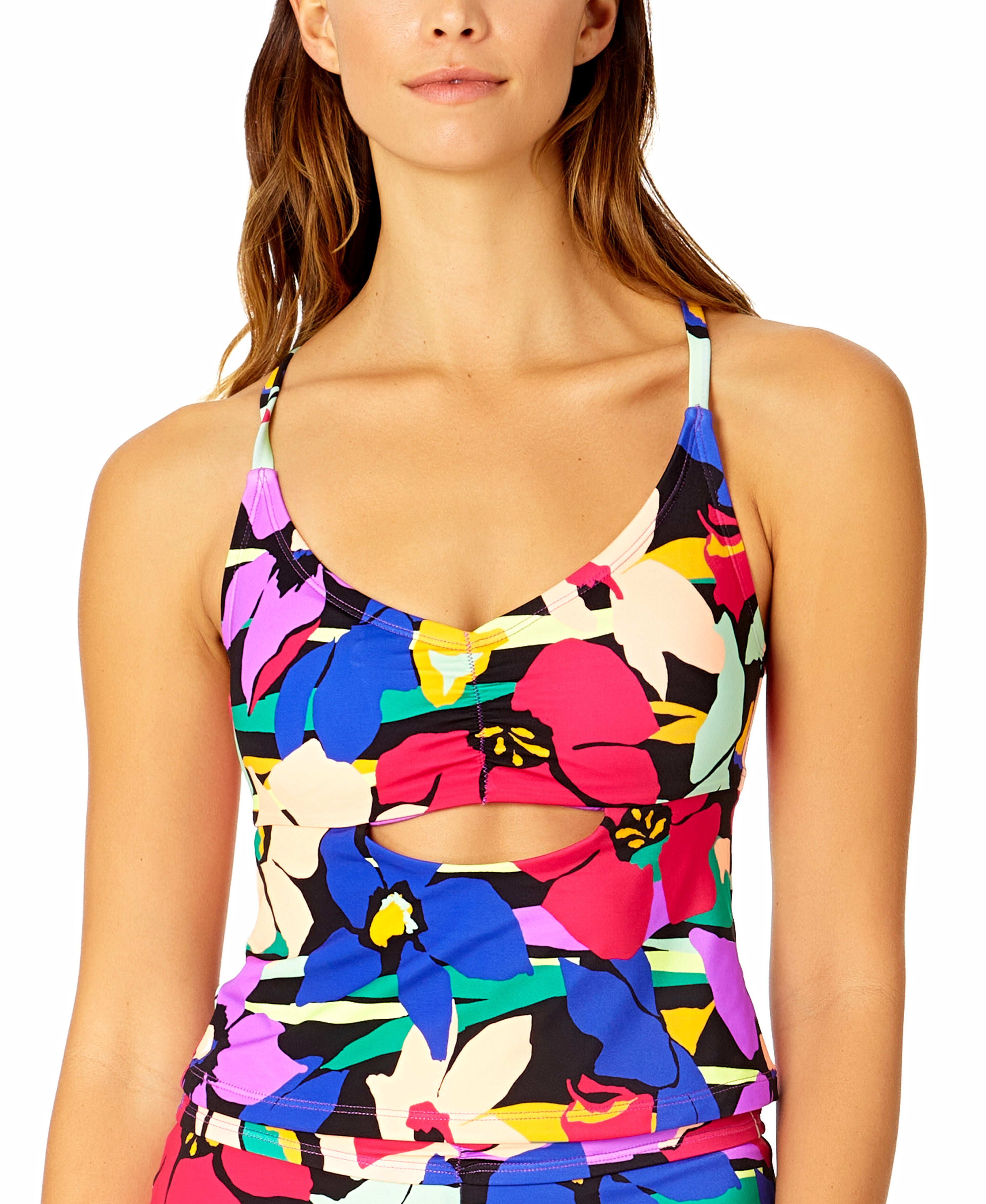 Women's Barbados Bloom Cutout Twist Tankini Swim Top