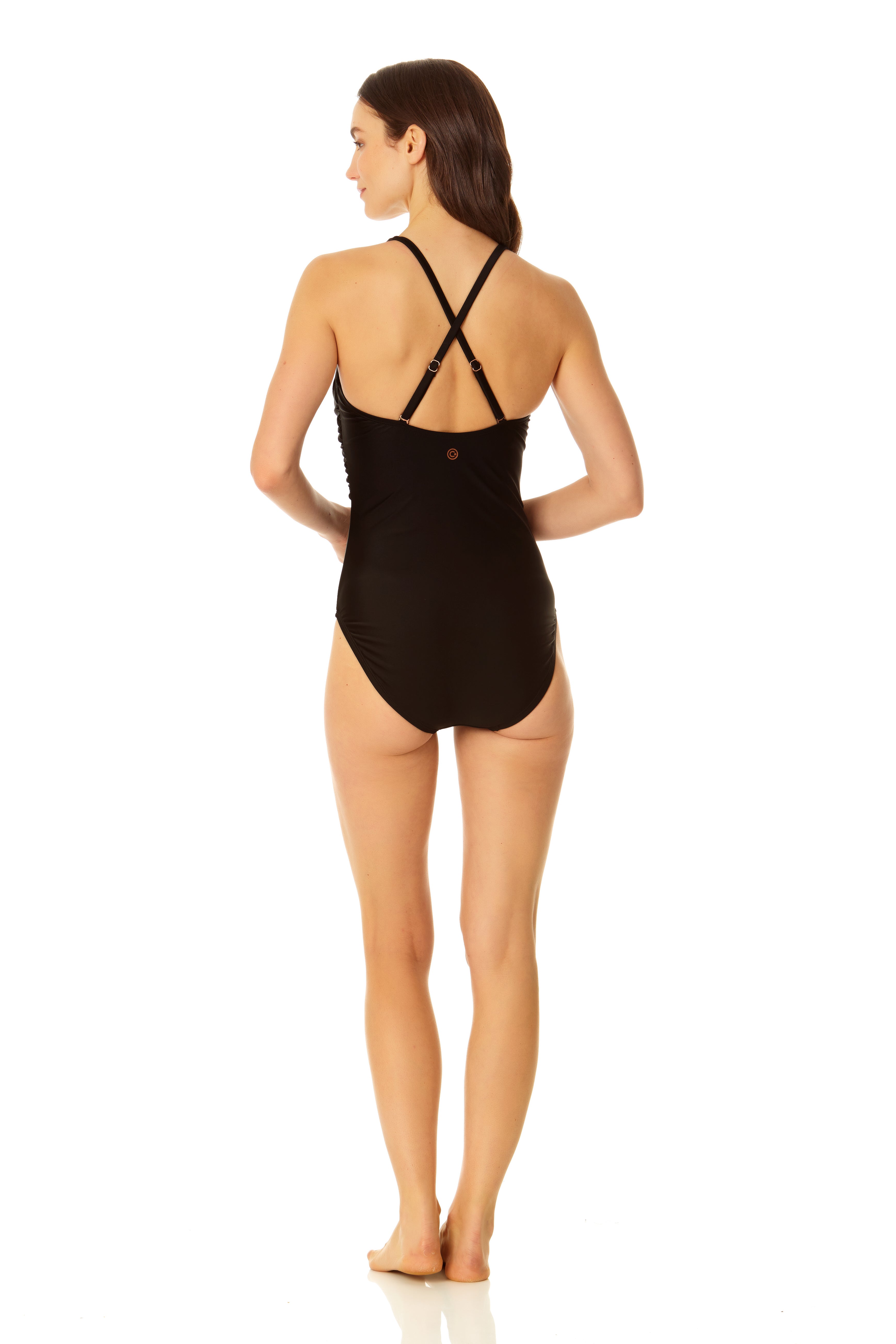 Women's Cross Front One Piece Swimsuit with Tummy Control